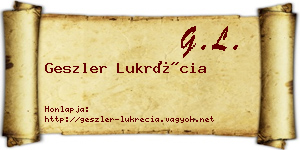 Geszler Lukrécia névjegykártya